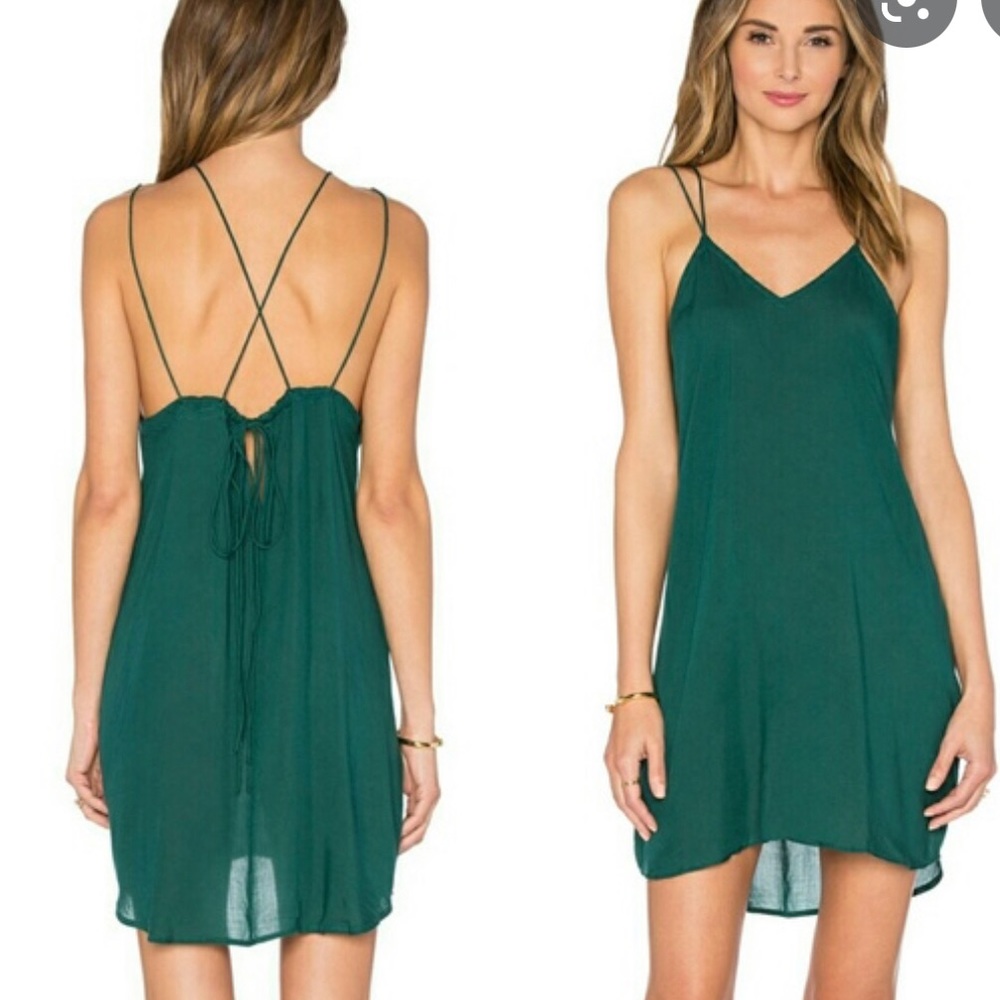 DISCONTINUED ACACIA SWIMWEAR Kamaaina seaweed green mini dress size S